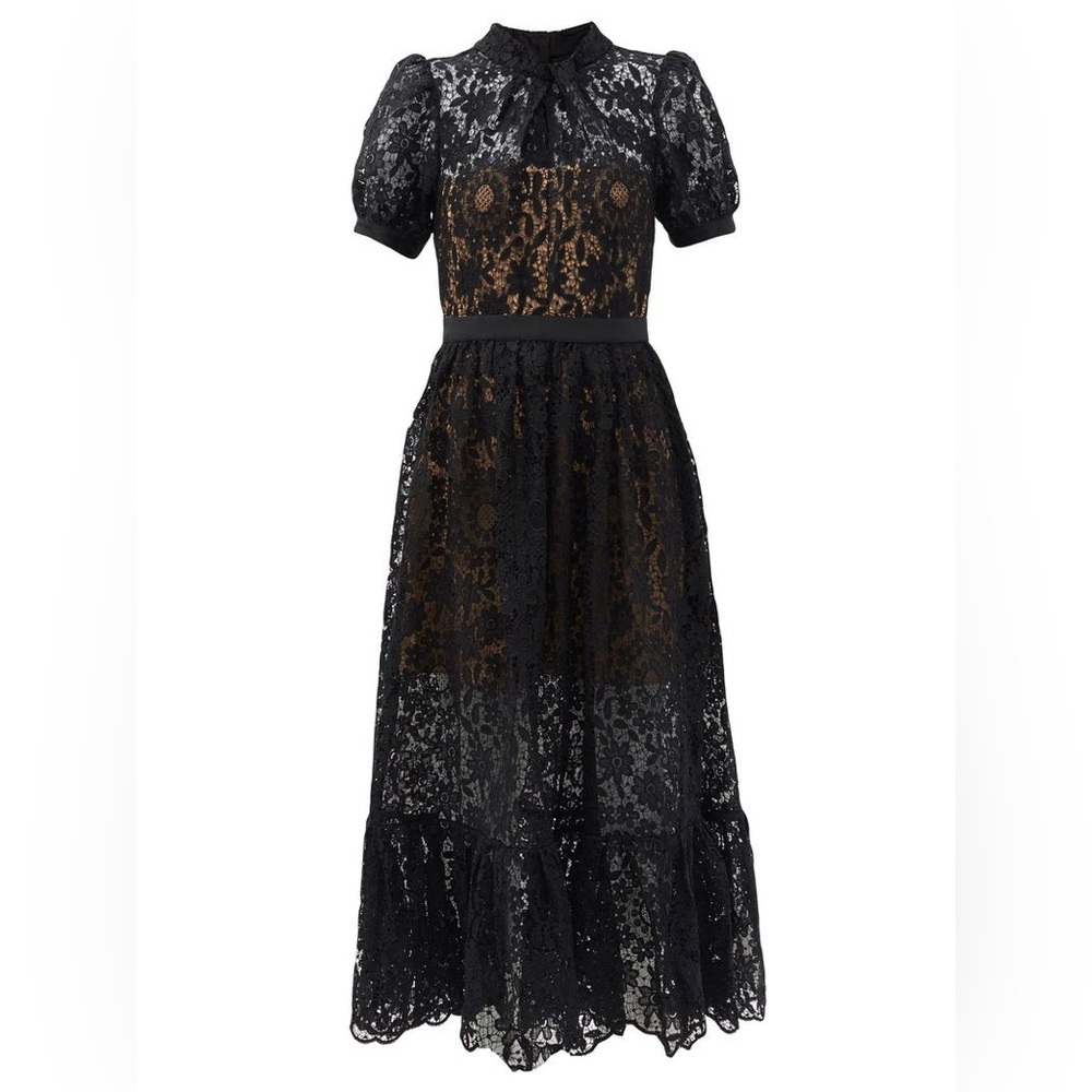 Self-Portrait Lace Maxi Black Dress